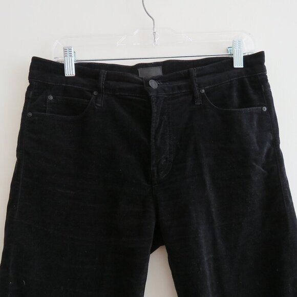 MOTHER The Charmer in My Life As A Snow Bunny Black Velvet Pants - Size 31 - Picture 3 of 13